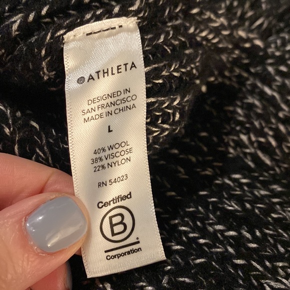 NWT Shasta V-neck Sweater Hi Low Black Marl SZ Large - Picture 10 of 10